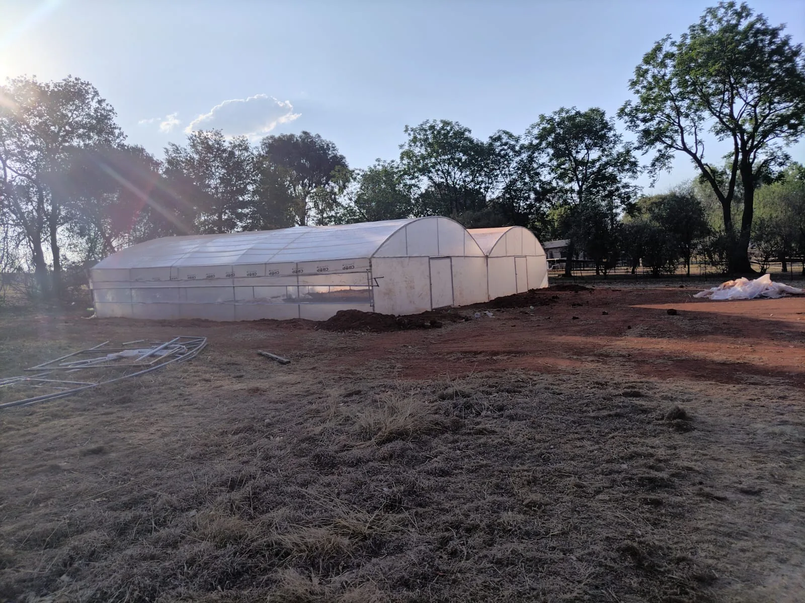 Large completed double greenhouse tunnel project